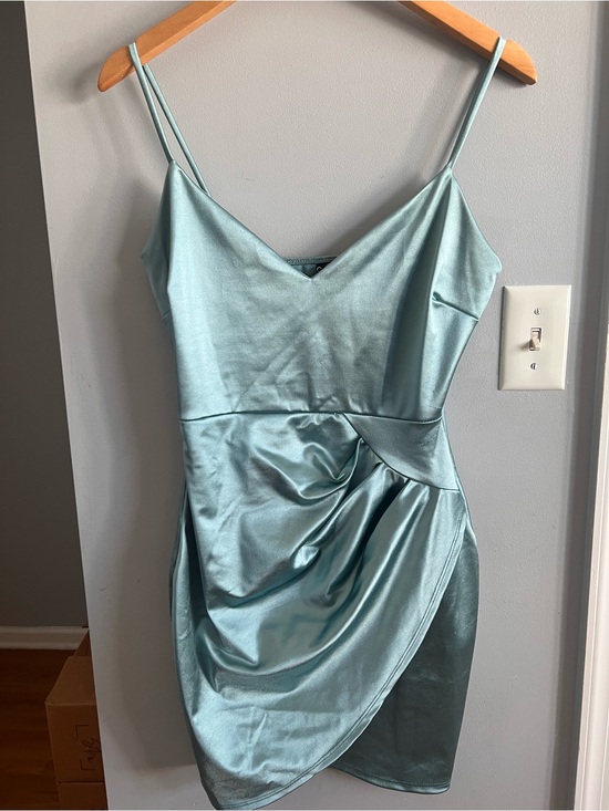 Windsor Dresses & Skirts - Windsor Satin Mini Dress in Aqua